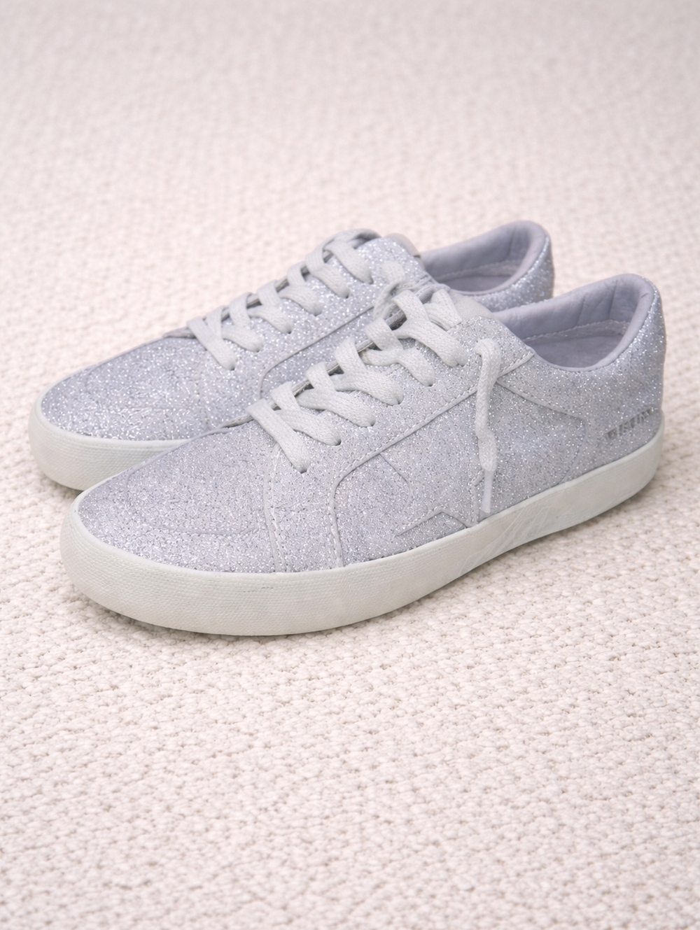 Vintage Havana Kara Silver Matt Star Glitter Sequins Sneakers